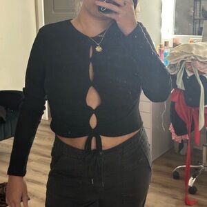 open front long sleeve top